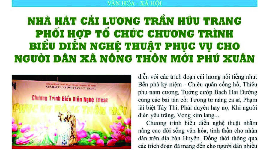 Chương trình nâng cao đời sống văn hóa tinh thần cho người dân…